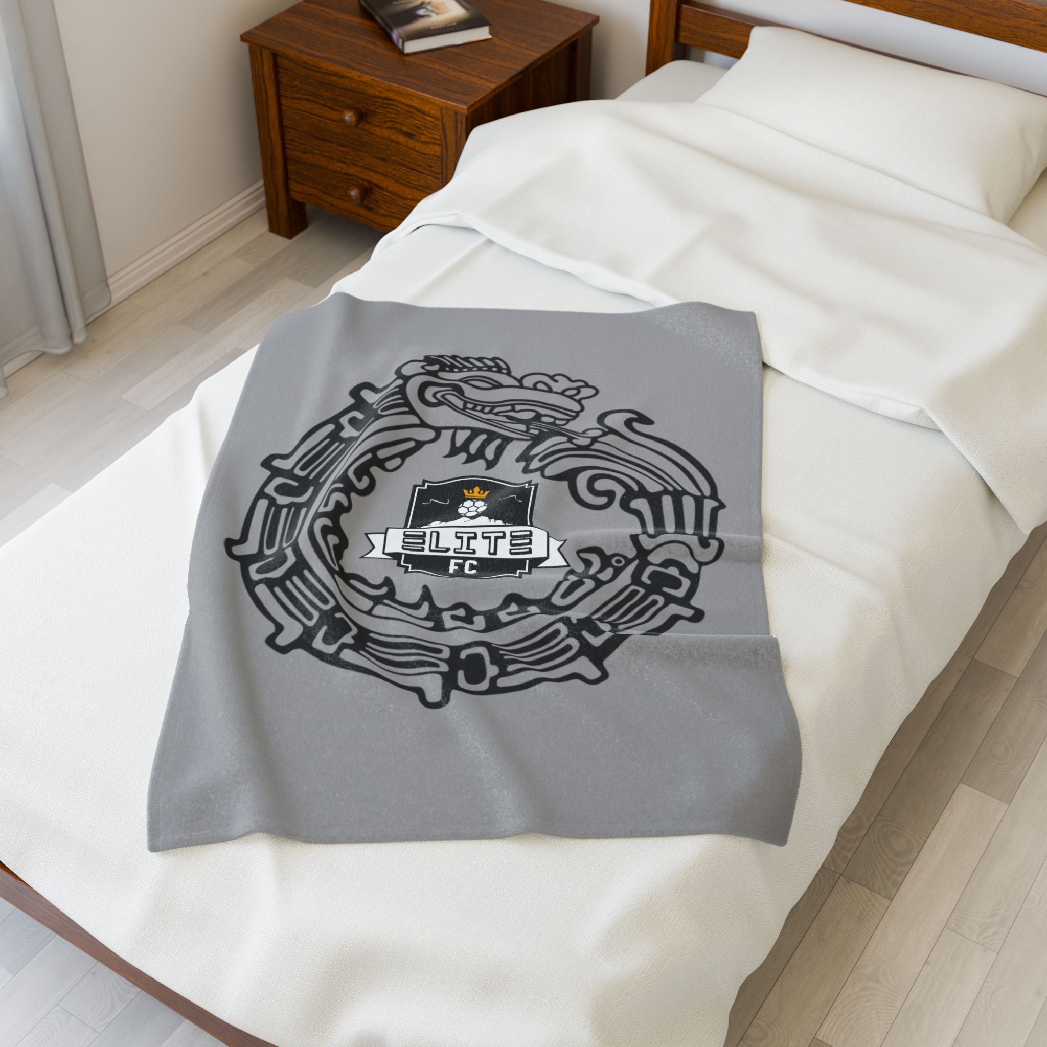 Elite Serpent Plush Blanket Grey