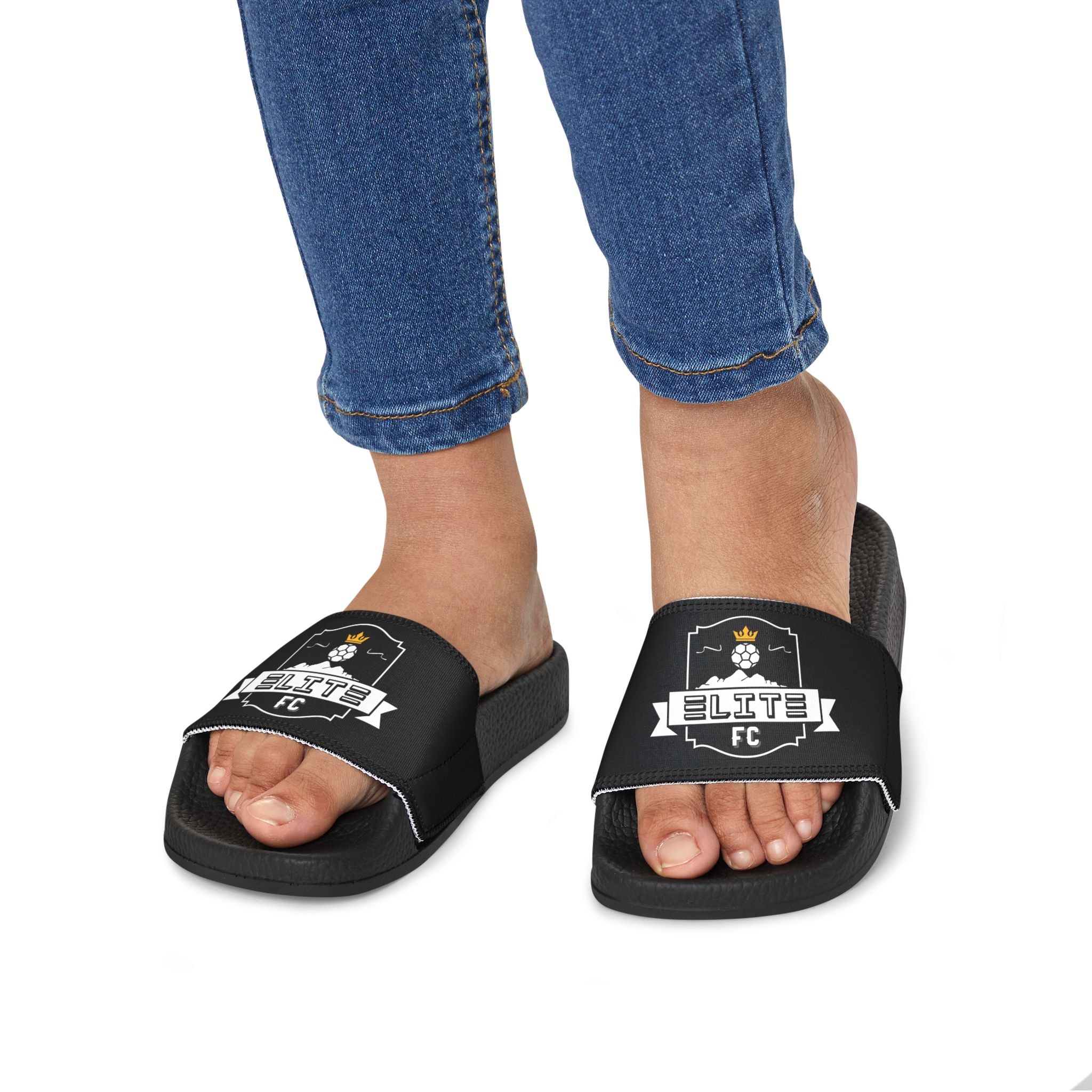 Elite FC Youth Slides (Black Straps)